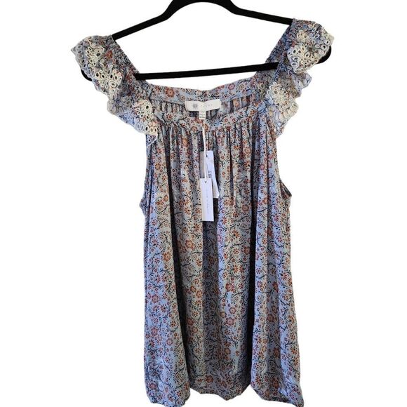 Fever Printed Off The Shoulder Rayon Tank Top Size XL - Picture 2 of 7